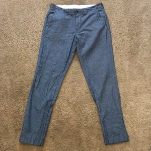 Men's J. Crew 32x32 Irish Linen Blue 770 fit